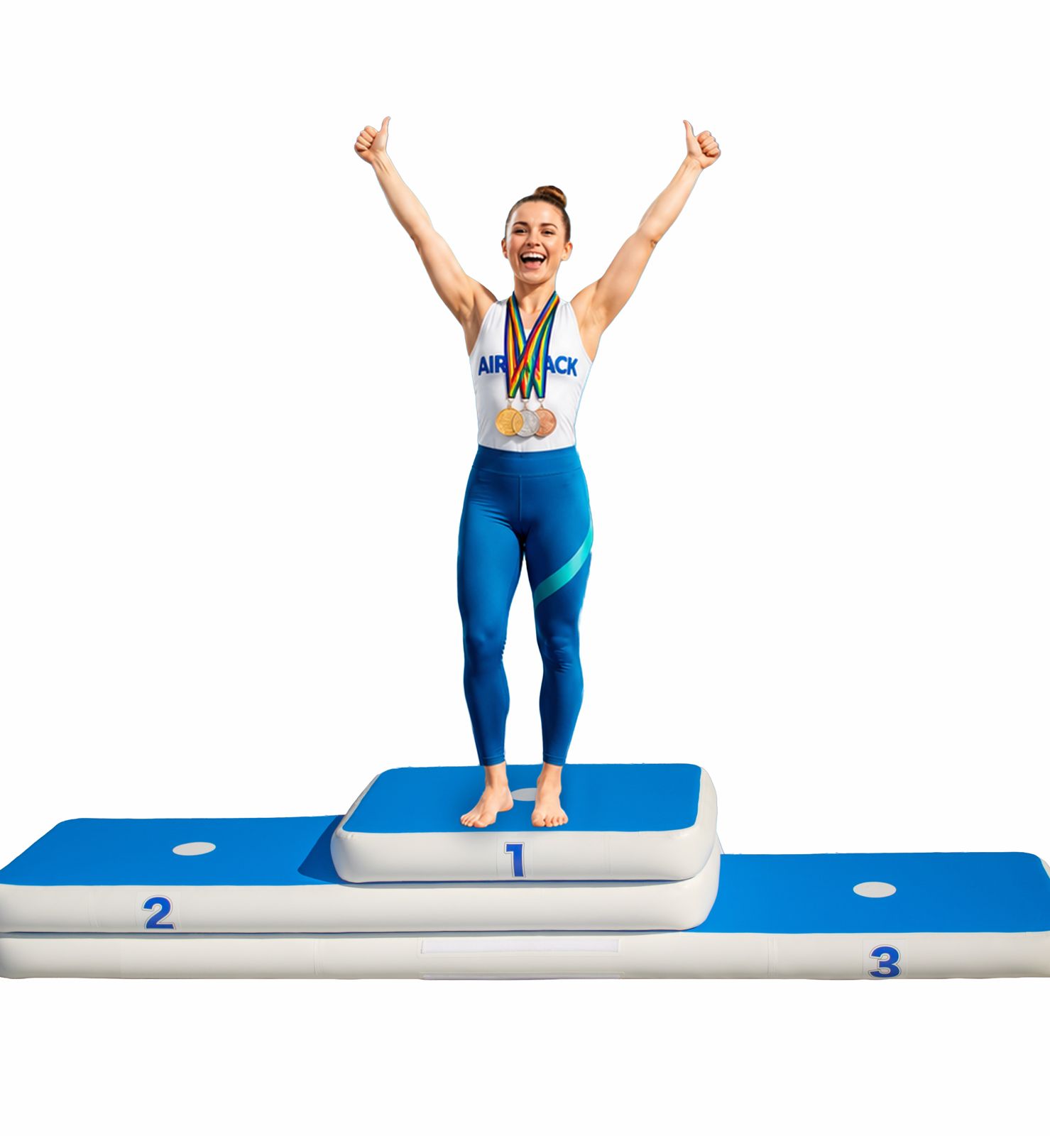 Podio Multiusos Inflable Airtrack Competencias Gimnasia